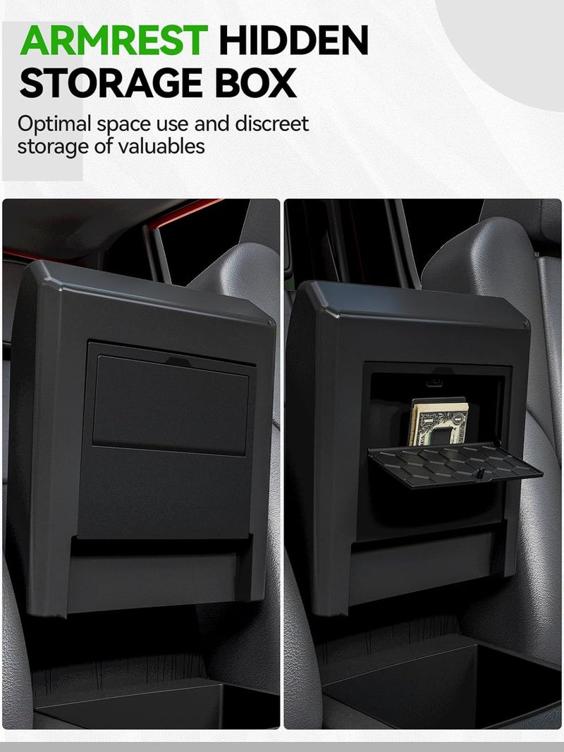 ELECFRESH 6PCS Center Console Organizer Tray for 2024 2025 Toyota Tacoma Accessories, Armrest Hidden Storage Box, Rear and Console Cup Holder Glove and Armrest Storage Box with Insert Divider for Toyota Tacoma - Image 4
